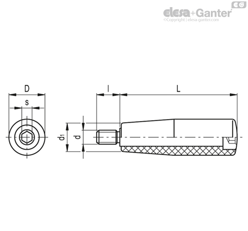 I.281+x Cylindrical revolving handles Chrome-plated steel pin
